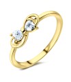 Bow with Hearts CZ Ring NSR-734